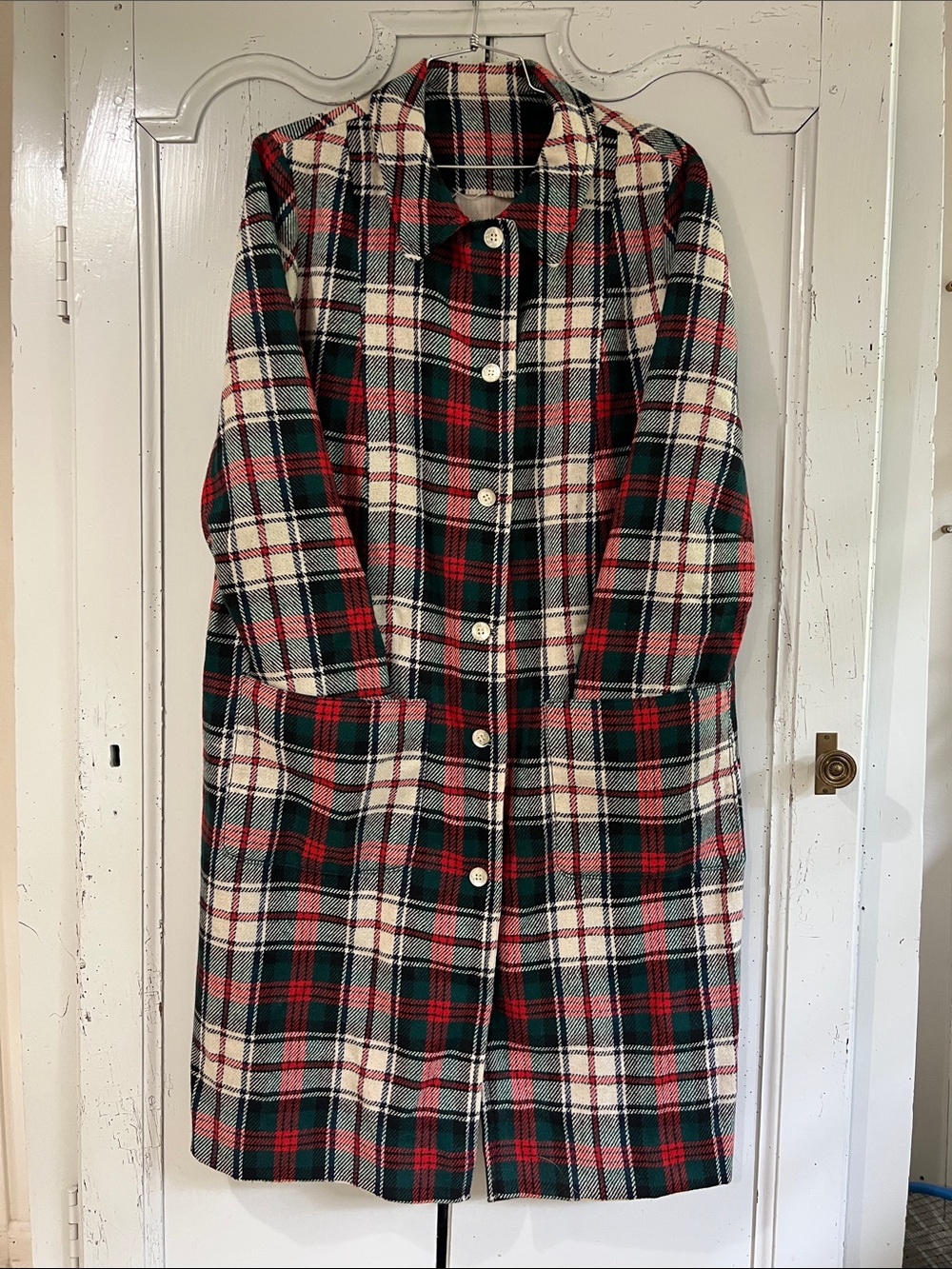 Vintage Handmade Ralph Lauren Inspired Wool Scottish Plaid / Tartan Coat Jacket